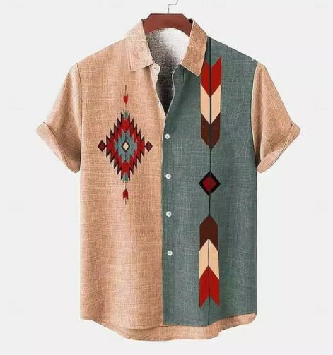 Nouvelle chemise rétro décontractée à manches courtes pour hommes, chemise ample en jacquard, impression 3D tribale africaine,