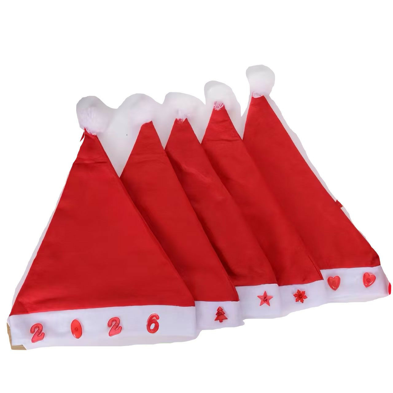 Bonnet de Noël ou de père Noel LED cinq étoiles avec des lumières chapeaux de Noël non tissés