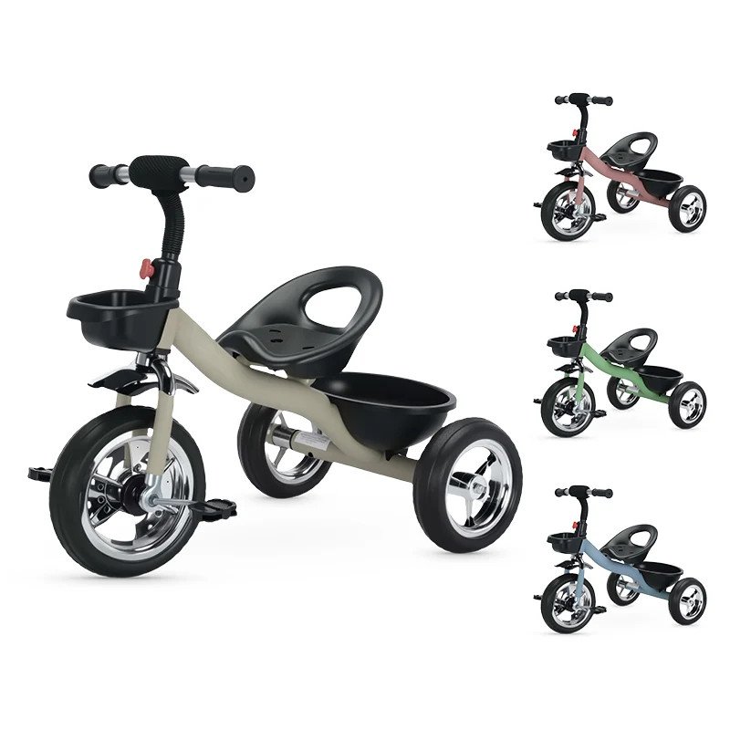 Besrey Tricycle enfant avec cadre robuste et double panier de rangement | 1 à 3 ans